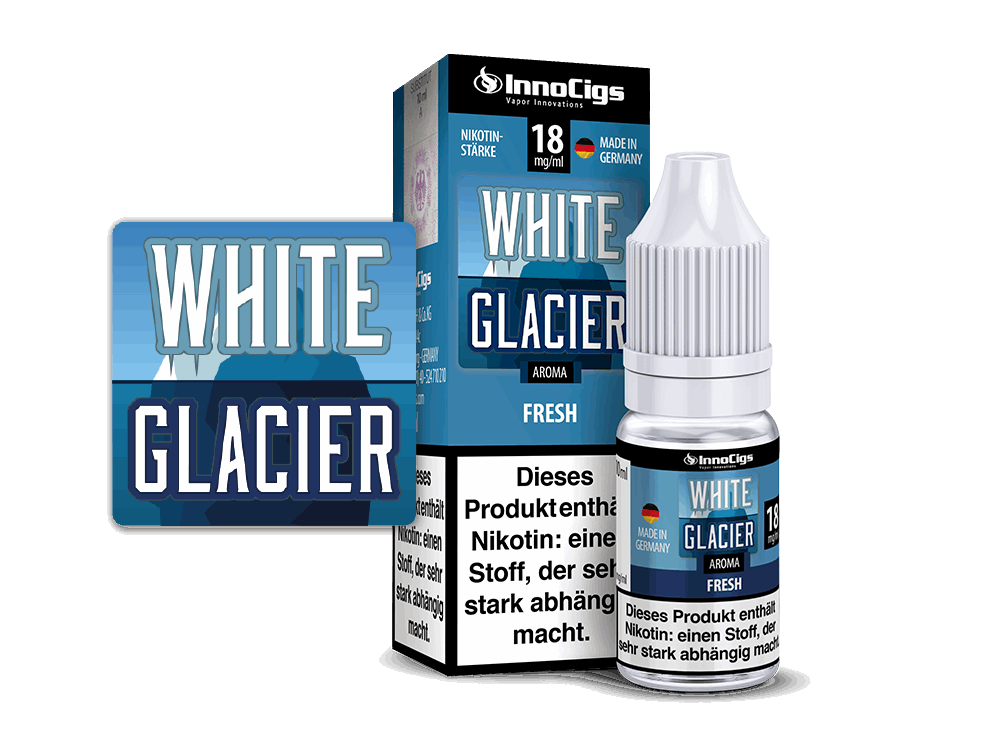 InnoCigs - White Glacier Fresh - 10ml Fertigliquid (Nikotinfrei/Nikotin) - 1er Packung 18 mg/ml - Vapes4you