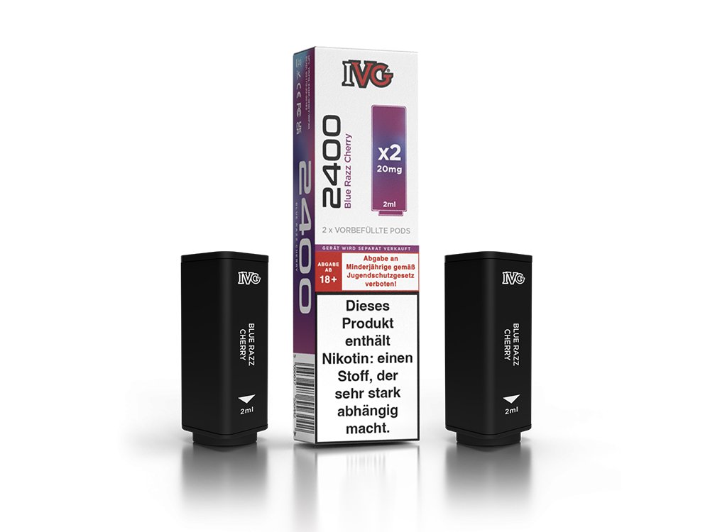 IVG - 2400 - 2ml Prefilled Pods (2 Stück pro Packung) - Blue Razz Cherry 1er Packung 20 mg/ml- Vapes4you