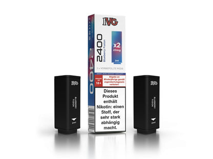 IVG - 2400 - 2ml Prefilled Pods (2 Stück pro Packung) - Blueberry Fusion 1er Packung 20 mg/ml- Vapes4you