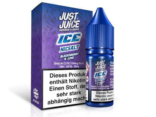 Just Juice - Blackcurrant & Lime Ice - 10ml Fertigliquid (Nikotinsalz) - 1er Packung 20 mg/ml - Vapes4you