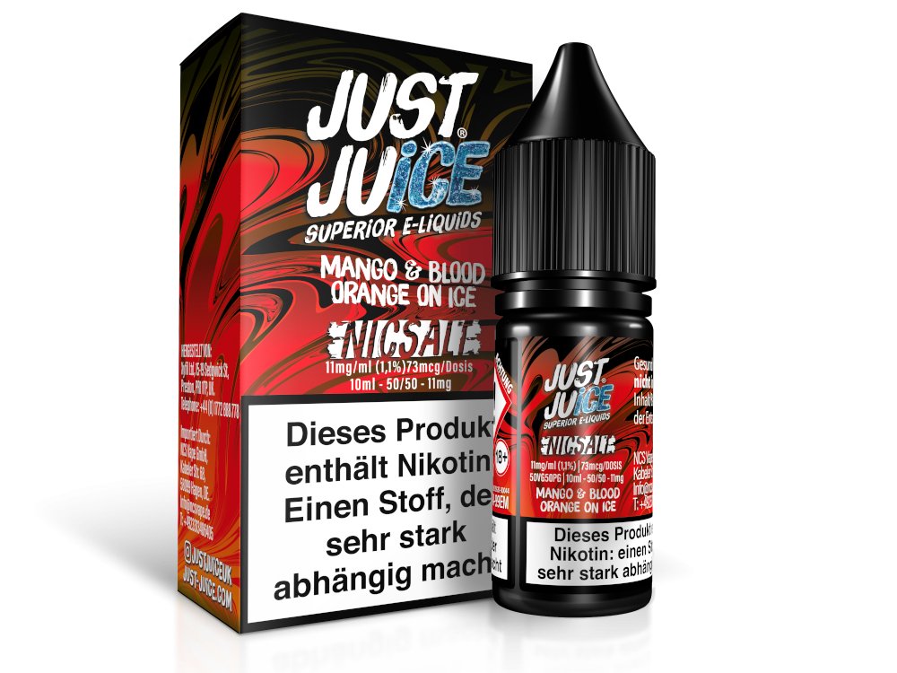 Just Juice - Fusion Mango & Blood Orange on Ice - 10ml Fertigliquid (Nikotinsalz) - 1er Packung 11 mg/ml - Vapes4you