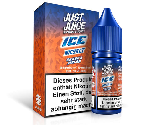Just Juice - Grape & Melon Ice - 10ml Fertigliquid (Nikotinsalz) - 1er Packung 20 mg/ml - Vapes4you