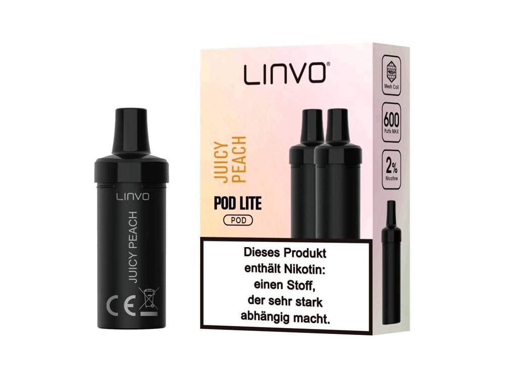 Linvo - Pod Lite - 2ml Prefilled Cartridge (2 Stück pro Packung) - Juicy Peach 1er Packung 20 mg/ml- Vapes4you