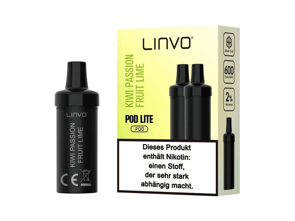 Linvo - Pod Lite - 2ml Prefilled Cartridge (2 Stück pro Packung) - Kiwi Passionfruit Lime 1er Packung 20 mg/ml- Vapes4you