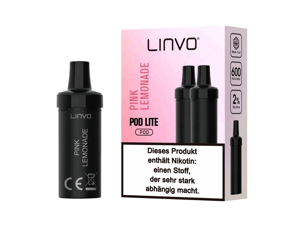 Linvo - Pod Lite - 2ml Prefilled Cartridge (2 Stück pro Packung) - Pink Lemonade 1er Packung 20 mg/ml- Vapes4you