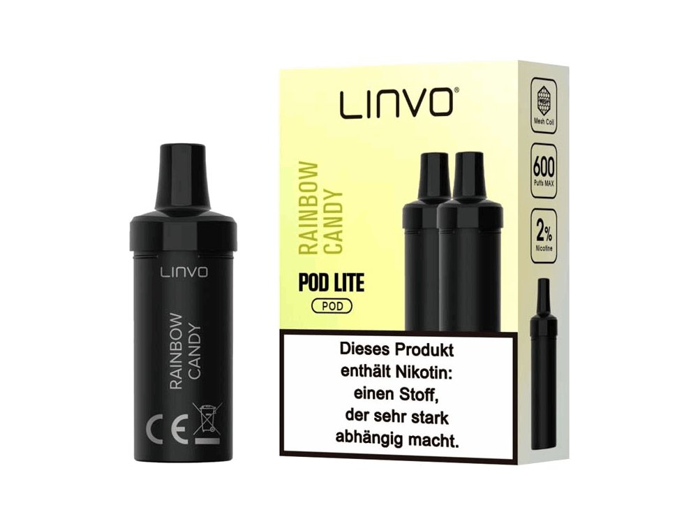 Linvo - Pod Lite - 2ml Prefilled Cartridge (2 Stück pro Packung) - Rainbow Candy 1er Packung 20 mg/ml- Vapes4you
