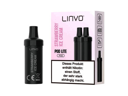 Linvo - Pod Lite - 2ml Prefilled Cartridge (2 Stück pro Packung) - Strawberry Ice Cream 1er Packung 20 mg/ml- Vapes4you