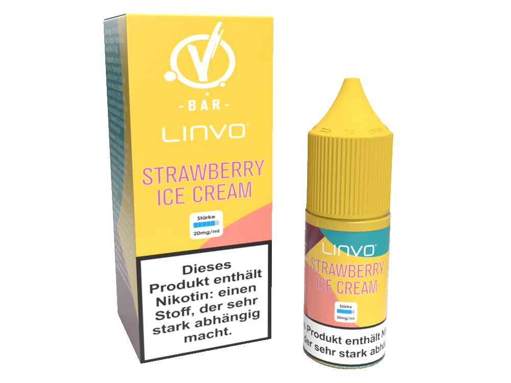 Linvo - Strawberry Ice Cream - 10ml Fertigliquid (Nikotinsalz) - 1er Packung 20 mg/ml - Vapes4you