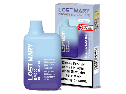Lost Mary - BM600 - Einweg E-Zigarette (Nikotin) - Blue Razz Ice 1er Packung 20 mg/ml- Vapes4you