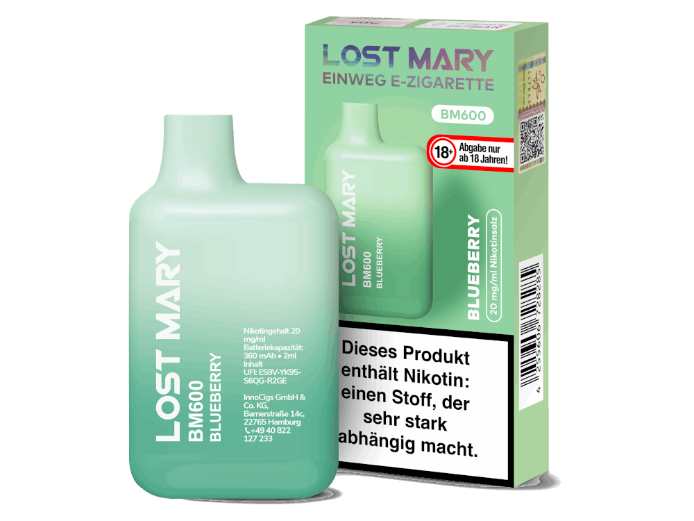 Lost Mary - BM600 - Einweg E-Zigarette (Nikotin) - Blueberry 1er Packung 20 mg/ml- Vapes4you