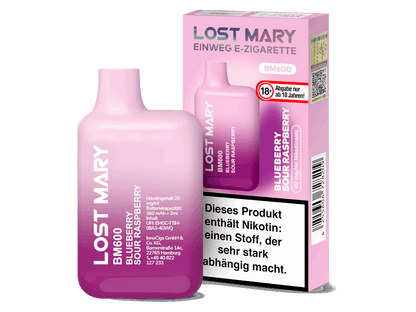 Lost Mary - BM600 - Einweg E-Zigarette (Nikotin) - Blueberry Sour Raspberry 1er Packung 20 mg/ml- Vapes4you
