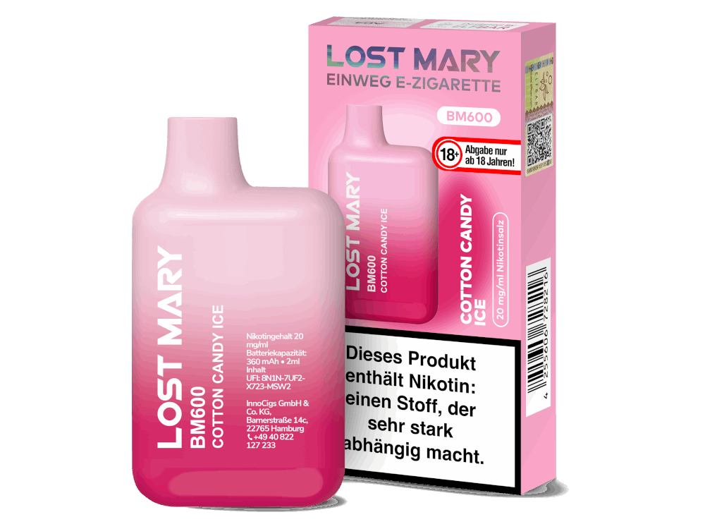 Lost Mary - BM600 - Einweg E-Zigarette (Nikotin) - Cotton Candy Ice 1er Packung 20 mg/ml- Vapes4you