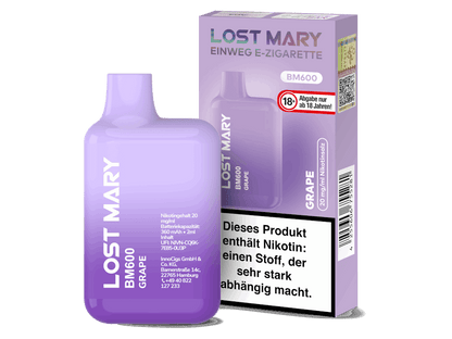 Lost Mary - BM600 - Einweg E-Zigarette (Nikotin) - Grape 1er Packung 20 mg/ml- Vapes4you