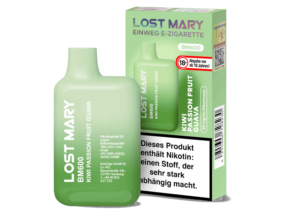 Lost Mary - BM600 - Einweg E-Zigarette (Nikotin) - Kiwi Passionfruit Guava 1er Packung 20 mg/ml- Vapes4you