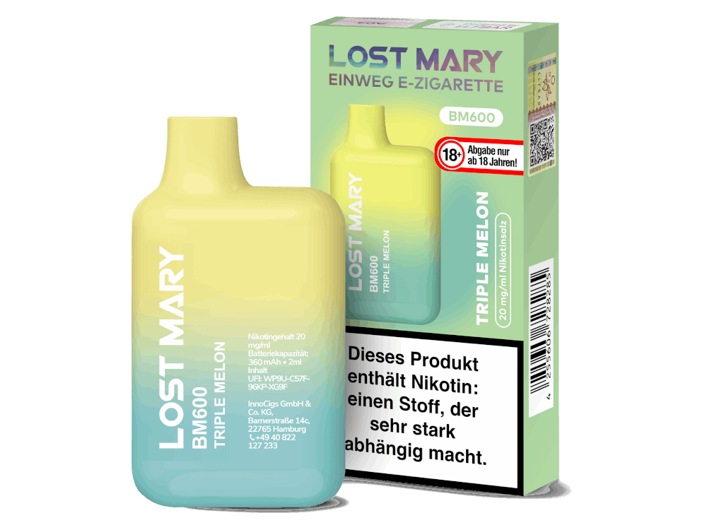 Lost Mary - BM600 - Einweg E-Zigarette (Nikotin) - Triple Melon 1er Packung 20 mg/ml- Vapes4you