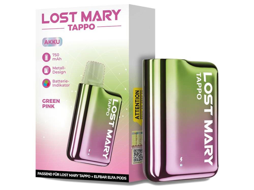 Lost Mary - Tappo - 750mAh Akku (für Prefilled Pods) - grün-pink 1er Packung - Vapes4you