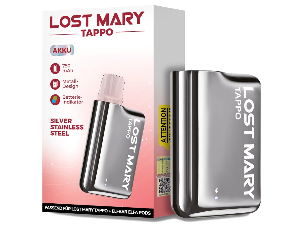 Lost Mary - Tappo - 750mAh Akku (für Prefilled Pods) - silber 1er Packung - Vapes4you