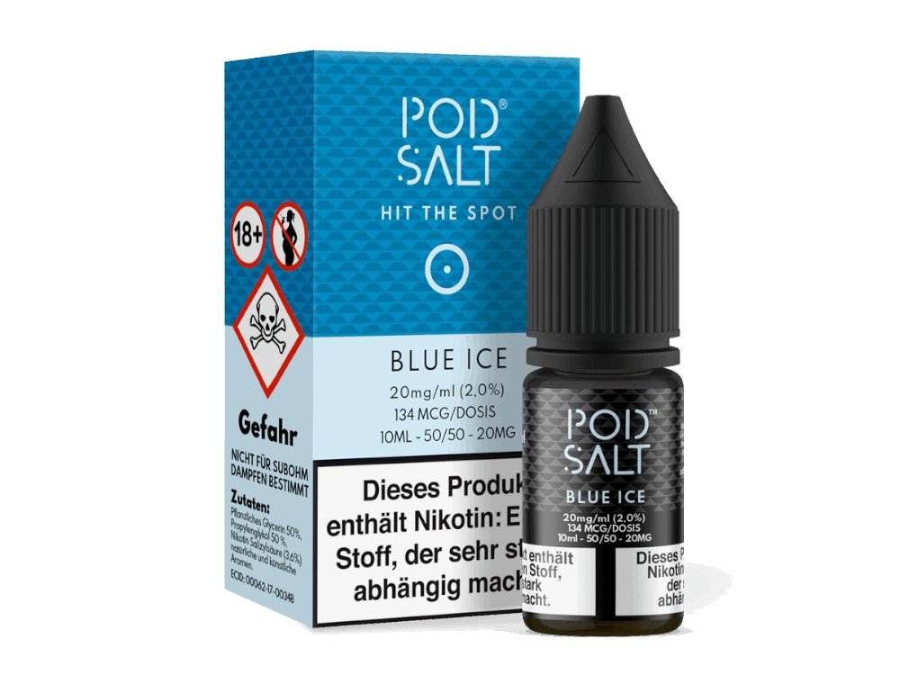 Pod Salt - Blue Ice - 10ml Fertigliquid (Nikotinsalz) - 1er Packung 20 mg/ml - Vapes4you