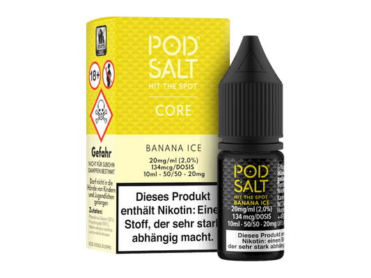 Pod Salt Core - Banana Ice - 10ml Fertigliquid (Nikotinsalz) - 1er Packung 20 mg/ml - Vapes4you