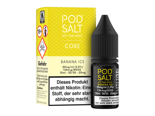 Pod Salt Core - Banana Ice - 10ml Fertigliquid (Nikotinsalz) - 1er Packung 20 mg/ml - Vapes4you