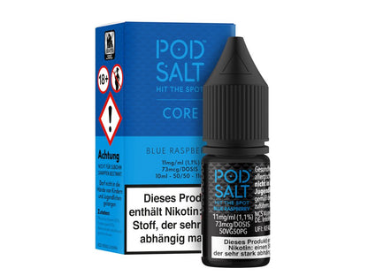 Pod Salt Core - Blue Raspberry -10ml Fertigliquid (Nikotinsalz) - 1er Packung 11 mg/ml - Vapes4you