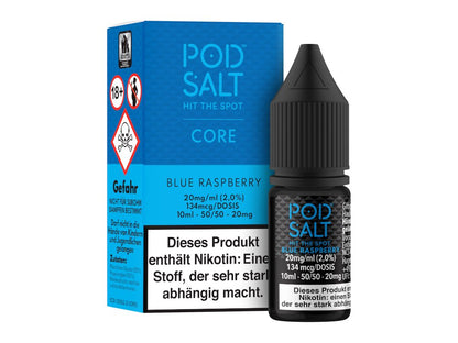 Pod Salt Core - Blue Raspberry -10ml Fertigliquid (Nikotinsalz) - 1er Packung 20 mg/ml - Vapes4you