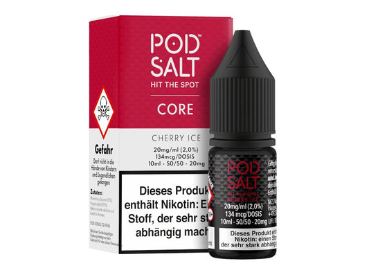 Pod Salt Core - Cherry Ice - 10ml Fertigliquid (Nikotinsalz) - 1er Packung 20 mg/ml - Vapes4you