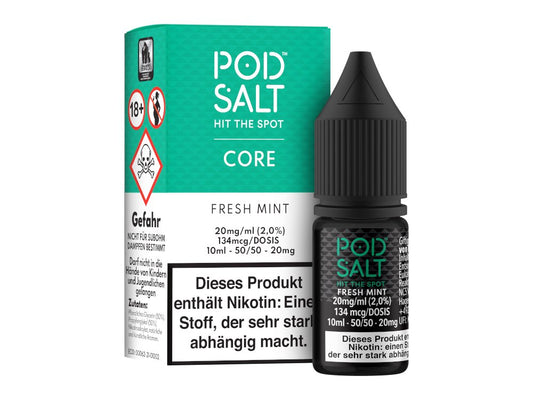 Pod Salt Core - Fresh Mint - 10ml Fertigliquid (Nikotinsalz) - 1er Packung 20 mg/ml - Vapes4you