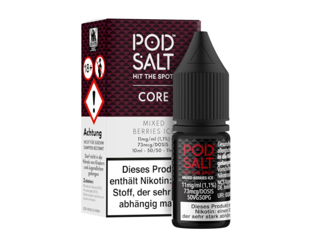 Pod Salt Core - Mixed Berries Ice - 10ml Fertigliquid (Nikotinsalz) - 1er Packung 11 mg/ml - Vapes4you