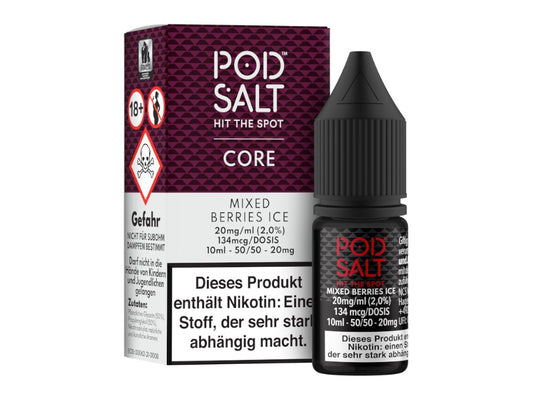 Pod Salt Core - Mixed Berries Ice - 10ml Fertigliquid (Nikotinsalz) - 1er Packung 20 mg/ml - Vapes4you