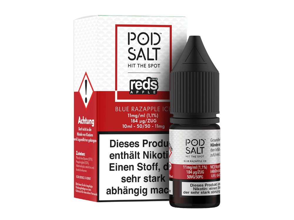 Pod Salt Fusion - Blue Razapple Ice - 10ml Fertigliquid (Nikotinsalz) - 1er Packung 11 mg/ml - Vapes4you