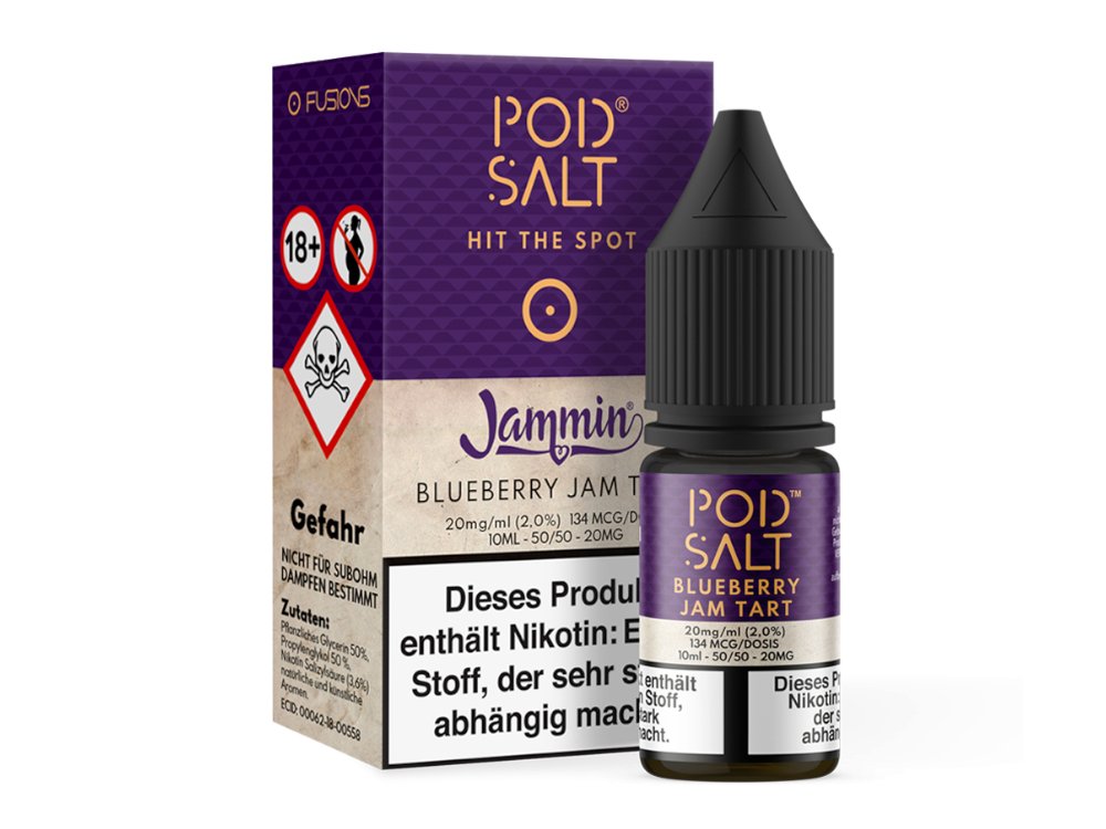 Pod Salt Fusion - Blueberry Jam Tart - 10ml Fertigliquid (Nikotinsalz) - 1er Packung 20 mg/ml - Vapes4you