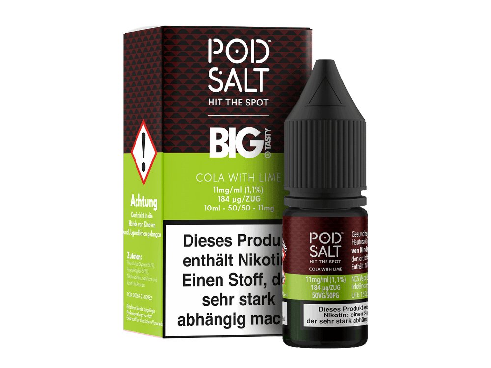 Pod Salt Fusion - Cola with Lime - 10ml Fertigliquid (Nikotinsalz) - 1er Packung 11 mg/ml - Vapes4you