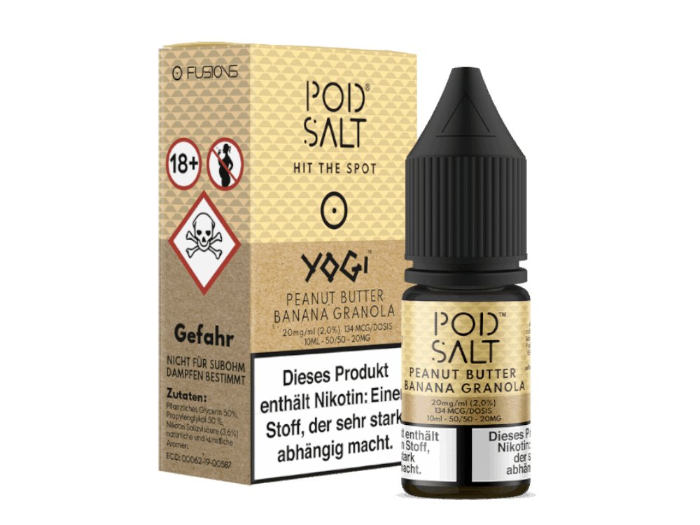 Pod Salt Fusion - Peanut Butter Banana Granola - 10ml Fertigliquid (Nikotinsalz) - 1er Packung 20 mg/ml - Vapes4you