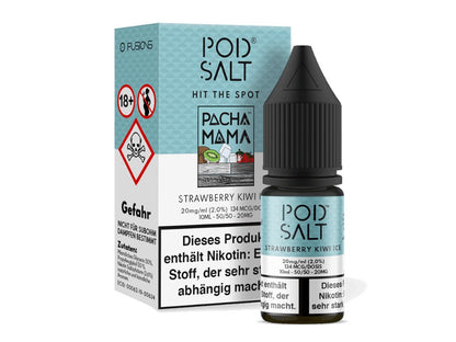 Pod Salt Fusion - Strawberry Kiwi Ice - 10ml Fertigliquid (Nikotinsalz) - 1er Packung 20 mg/ml - Vapes4you