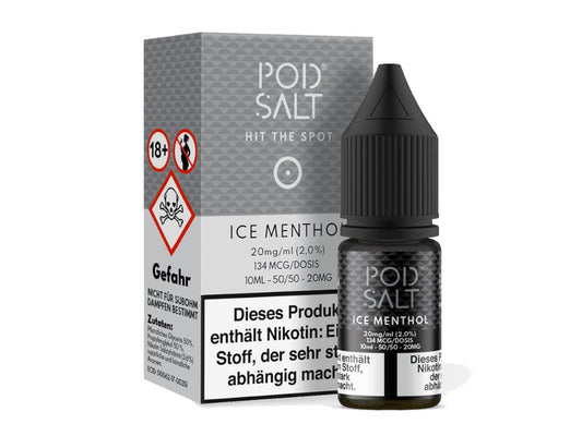 Pod Salt - Ice Menthol - 10ml Fertigliquid (Nikotinsalz) - 1er Packung 20 mg/ml - Vapes4you