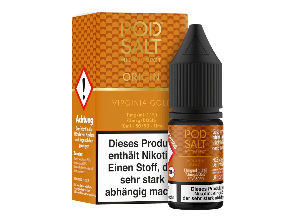 Pod Salt Origin - Virginia Gold - 10ml Fertigliquid (Nikotinsalz) - 1er Packung 11 mg/ml - Vapes4you