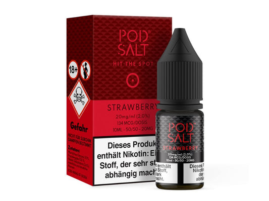 Pod Salt - Strawberry - 10ml Fertigliquid (Nikotinsalz) - 1er Packung 20 mg/ml - Vapes4you