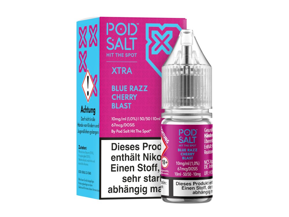 Pod Salt X - Blue Razz Cherry Blast - 10ml Fertigliquid (Nikotinsalz) - Blue Razz Cherry Blast 1er Packung 10 mg/ml Vapes4you