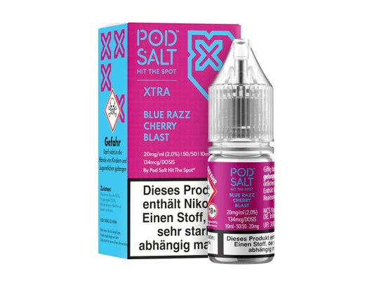 Pod Salt X - Blue Razz Cherry Blast - 10ml Fertigliquid (Nikotinsalz) - Blue Razz Cherry Blast 1er Packung 20 mg/ml Vapes4you