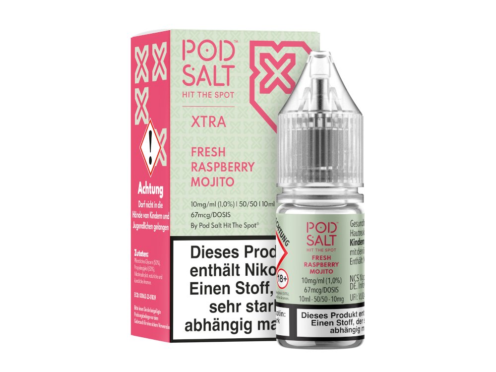 Pod Salt X - Fresh Raspberry Mojito - 10ml Fertigliquid (Nikotinsalz) - Fresh Raspberry Mojito 1er Packung 10 mg/ml Vapes4you