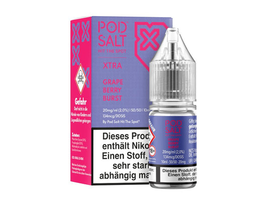 Pod Salt X - Grape Berry Burst - 10ml Fertigliquid (Nikotinsalz) - Grape Berry Burst 1er Packung 20 mg/ml- Vapes4you