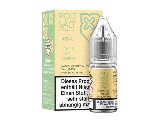 Pod Salt X - Lemon Lime Sorbet - 10ml Fertigliquid (Nikotinsalz) - Lemon Lime Sorbet 1er Packung 20 mg/ml- Vapes4you