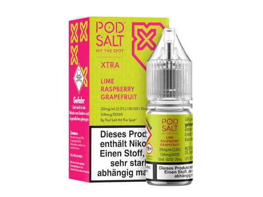 Pod Salt X - Lime Grapefruit Raspberry - 10ml Fertigliquid (Nikotinsalz) - 1er Packung 20 mg/ml - Vapes4you