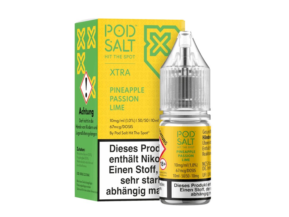 Pod Salt X - Pineapple Passion Lime - 10ml Fertigliquid (Nikotinsalz) - 1er Packung 10 mg/ml - Vapes4you