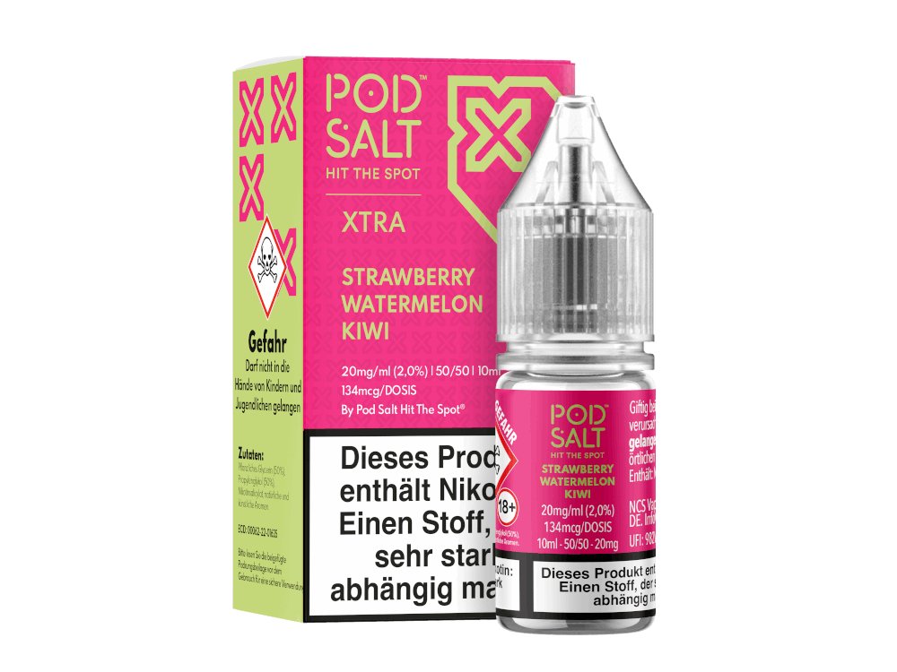 Pod Salt X - Strawberry Watermelon Kiwi - 10ml Fertigliquid (Nikotinsalz) - 1er Packung 20 mg/ml - Vapes4you