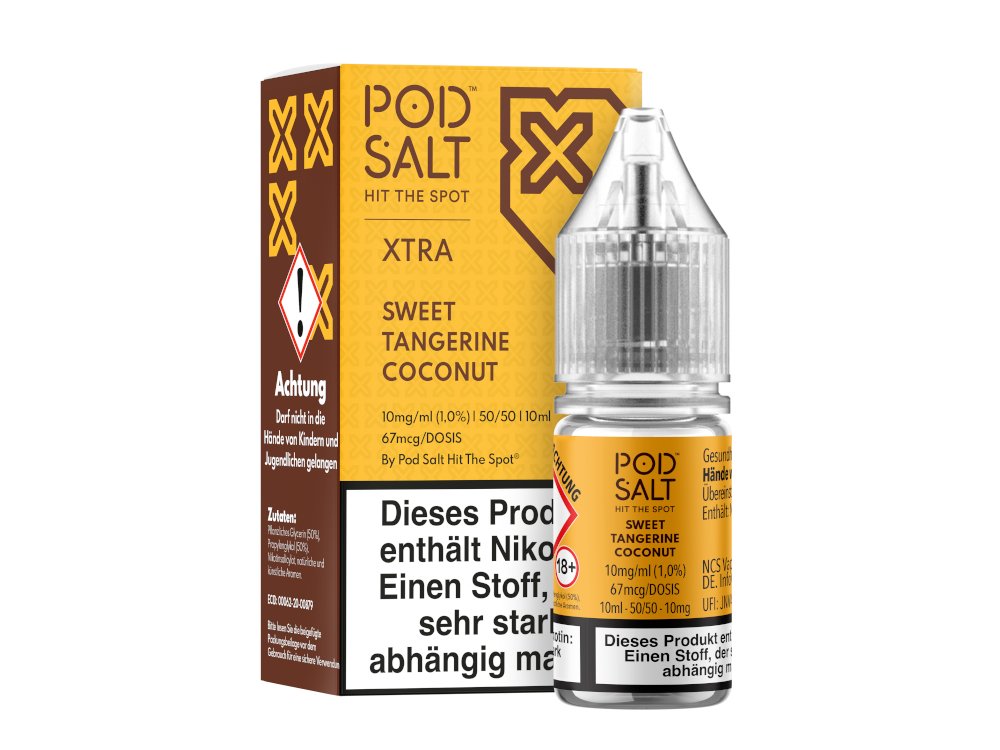 Pod Salt X - Sweet Tangerine Coconut - 10ml Fertigliquid (Nikotinsalz) - 1er Packung 10 mg/ml - Vapes4you