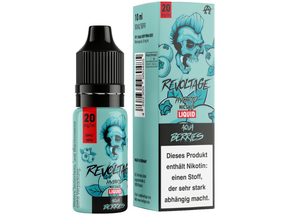 Revoltage - Aqua Berries - 10ml Fertigliquid (Hybrid Nikotinsalz) - Aqua Berries 1er Packung 20 mg/ml- Vapes4you