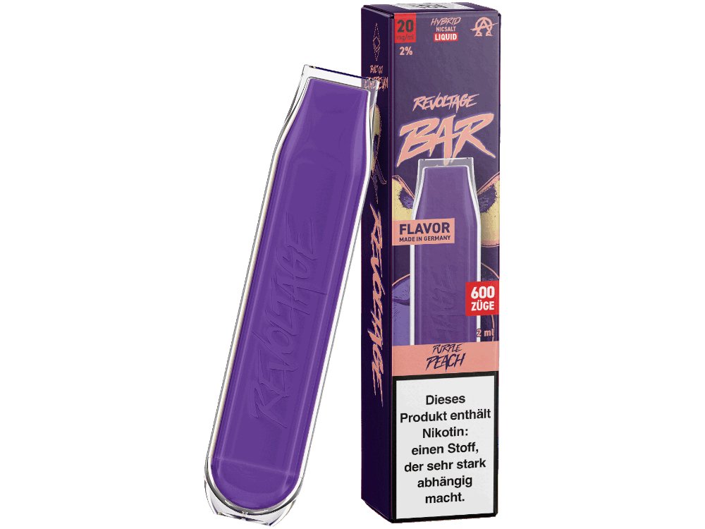 Revoltage - Bar - Einweg E-Zigarette (Nikotin) - Purple Peach 1er Packung 20 mg/ml- Vapes4you