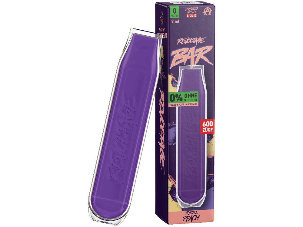 Revoltage - Bar - Einweg E-Zigarette (Nikotinfrei) - Purple Peach 1er Packung 0 mg/ml- Vapes4you